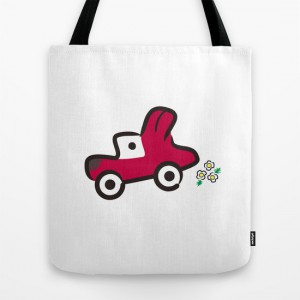 FUN DRIVE Dog Car TOTE Bag